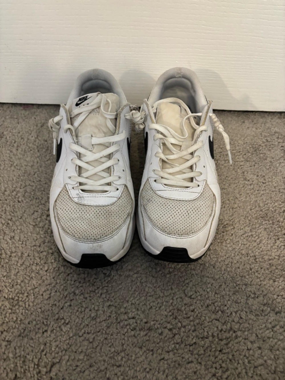 Nike White Sneakers with Black Swoosh